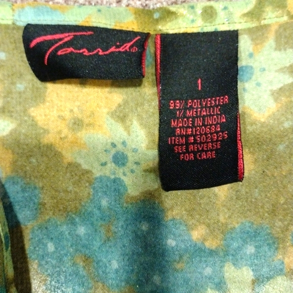 🔥Vintage TORRID Sheer Tie Front Fairy Top With Sparkle - Picture 5 of 7